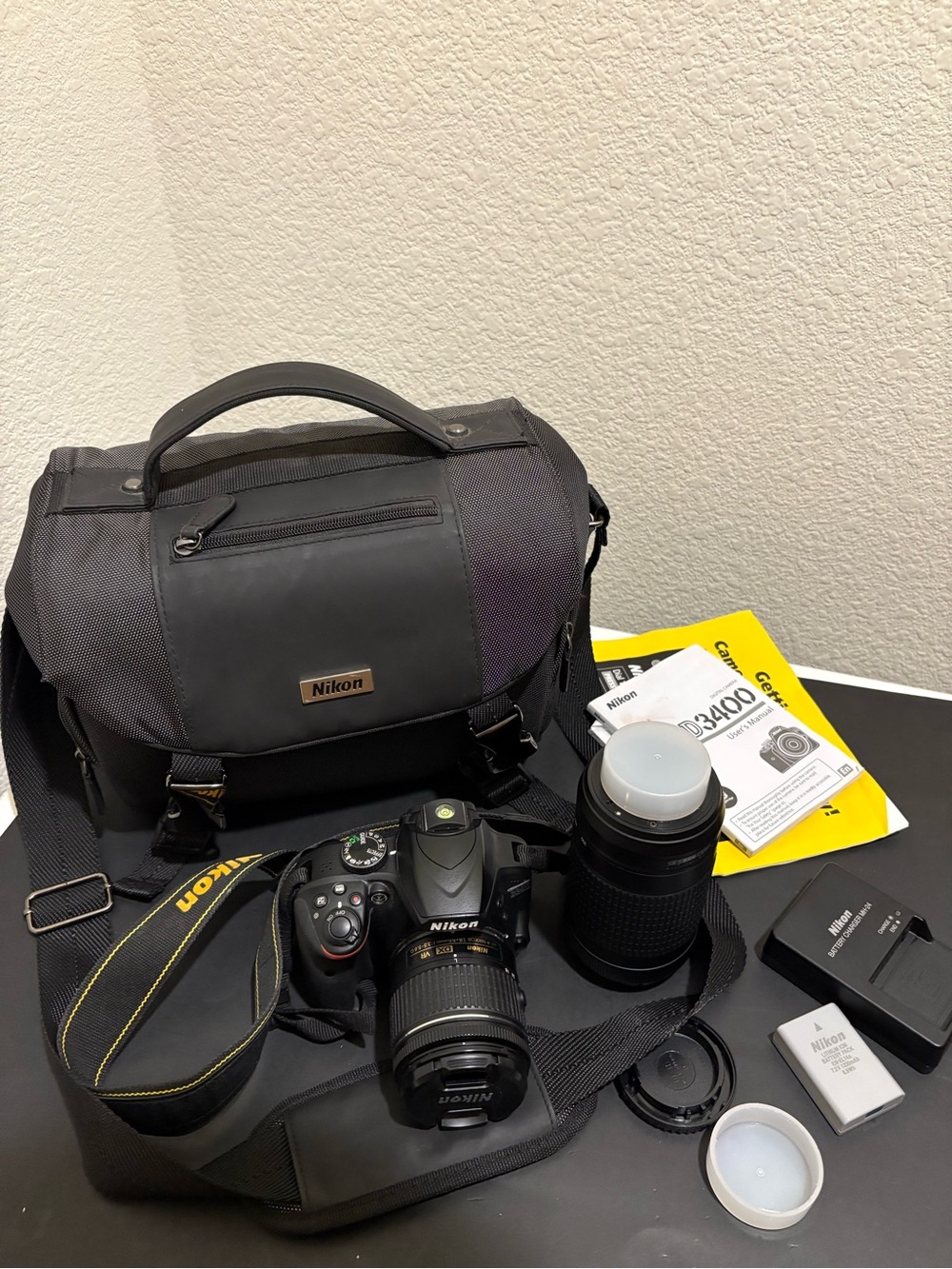 Nikon D3400 Camera with 18-55mm 70-300mm Lenses, Battery, Charger Bundle